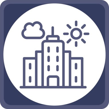 Güneş ve güneş ile inşa etmenin vektör simgesi