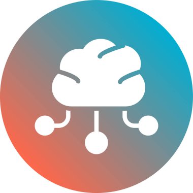 Bulut vektör simgesi. biçim özet renk sembolü, düz ve yuvarlak açılar, beyaz arkaplan