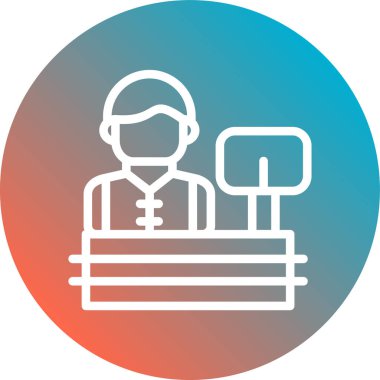 İşçi. Web simgesi basit illüstrasyon