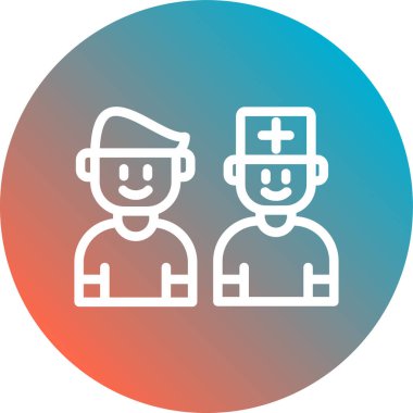 hemşire düz vektör simgesi