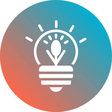 ampul vektörü glyph daire renk simgesi tasarımı