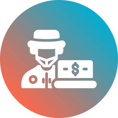 Şapka simgesindeki modern insanın vektör çizimi