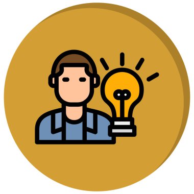 ampul fikri ikon vektör illüstrasyonu