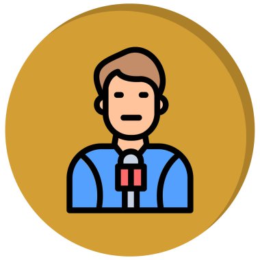 Bir adamın ikonunun vektör illüstrasyonu