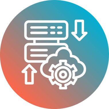 Bulut hesaplama. Basit web vektör illüstrasyonu