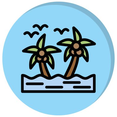 Plaj simge vektör çizim