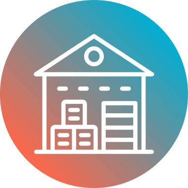 Bir bina simgesinin vektör illüstrasyonu