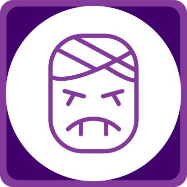 Üzgün emoji ikonu. Web için emoji vektör logosunun basit çizimi