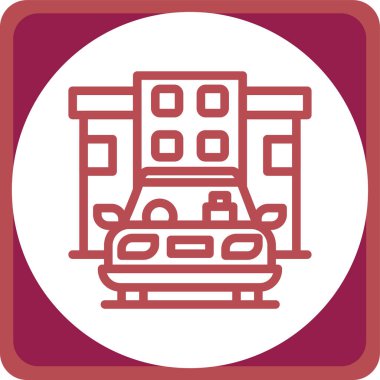 Bina. Web simgesi basit illüstrasyon