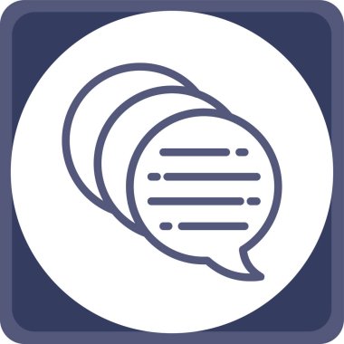 Sohbet ikonu. yuvarlak vektör illüstrasyonu