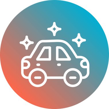 Bir araba simgesinin vektör illüstrasyonu