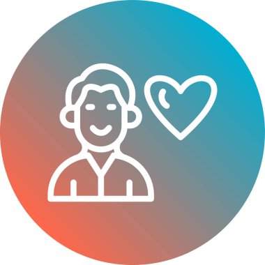 Aşk ikonu olan adam, vektör illüstrasyonu