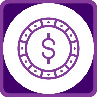 Dolar işareti. Web simgesi basit illüstrasyon