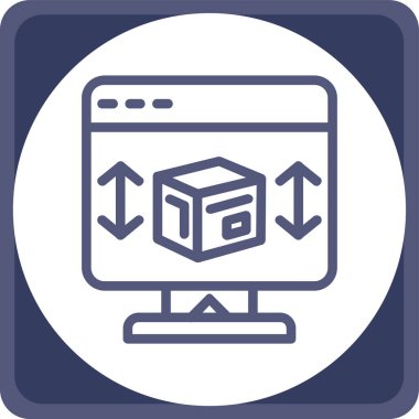 Ağ simgesi. Web tasarımı için basit web sayfası simgesi çizimi