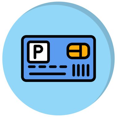 Park ediyor. Web simgesi basit illüstrasyon