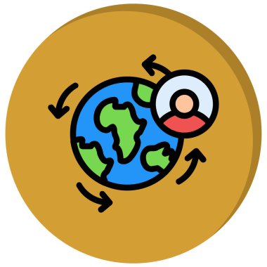 Dünya gezegeni simgesi, dış hat biçimi