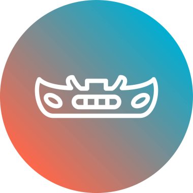 Beyaz arkaplanda mavi çizgili bisiklet kaskı simgesi var. Uzun gölgeli havada bisiklet yarışı. Çember düğmesi. vektör.