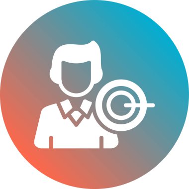 İş adamı ve hedef simgesinin vektör illüstrasyonu