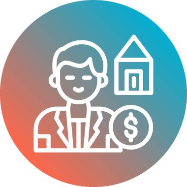 Dolar sembollü evin vektör simgesi