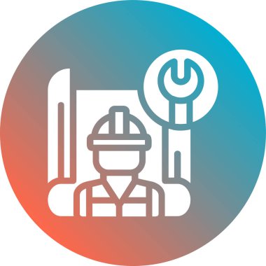 Mühendis simgesi, vektör illüstrasyonu