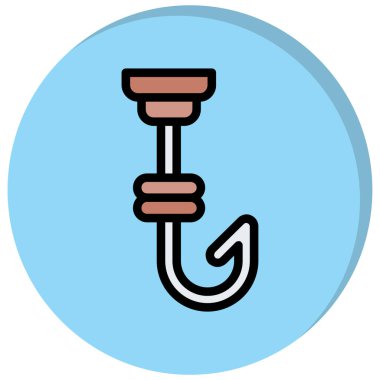 Şeffaf bir arkaplanda kanca vektör çizimi. Birinci kalite semboller. Konsept ve grafik tasarımı için vuruş simgesi.