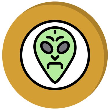 Uzaylı. Web simgesi basit illüstrasyon