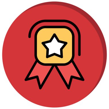 Rozet rozet simgesi doldurulmuş taslak biçimi