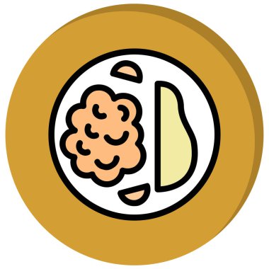 Beyin simgesi, vektör illüstrasyonu