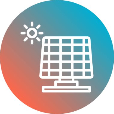 Güneş enerjisi paneli vektör illüstrasyonu