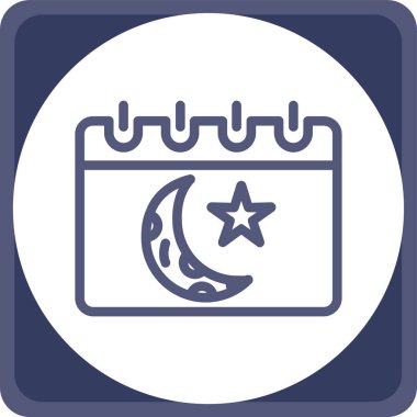Ay yıldızları takvim günü simgesi. vektör illüstrasyonu
