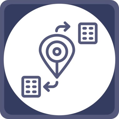 konum haritası simgesi. Web için navigasyon haritası vektör simgelerinin basit çizimi.