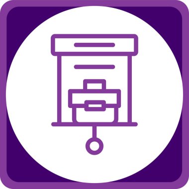 Beyaz arka planda izole edilmiş mor çizgi boya silindiri ikonu. vektör illüstrasyonu