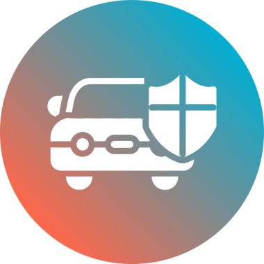 araba teslimatı glyph çember vektör simgesi dekoru