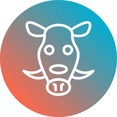 İnek. Web simgesi basit illüstrasyon