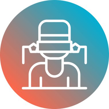 Şapkalı adam. Web simgesi basit illüstrasyon