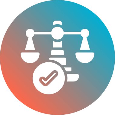 adalet vektörü simgesi modern basit illüstrasyon, daire konsepti