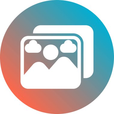 fotoğraf galerisi düz gölge simgesi, vektör illüstrasyonu