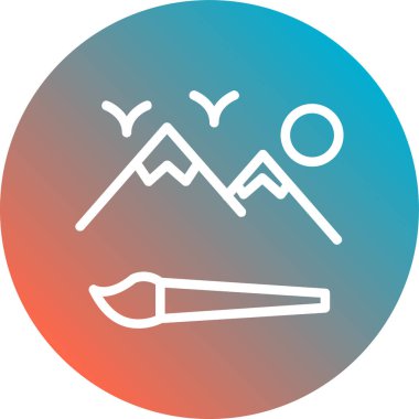 Plajın bir simgesinin vektör çizimi