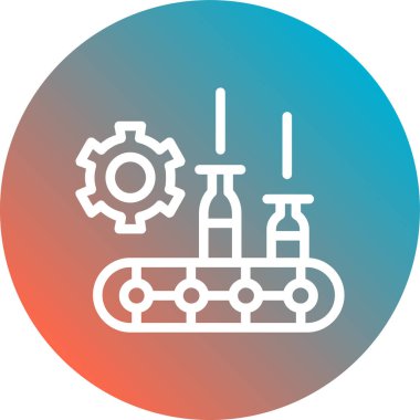 Uzun gölgeli sanayi fabrikasının vektör simgesi