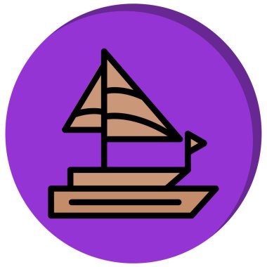 Tekne simgesi, basit vektör çizim