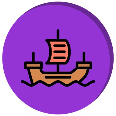 Gemi simgesi vektör illüstrasyonu