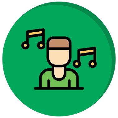 Müzisyen. Web simgesi basit illüstrasyon