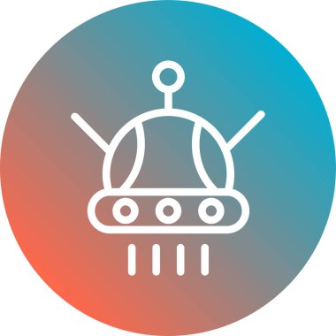 Mavi ve kırmızı çizgi robot simgesi beyaz arkaplanda izole edildi. Yapay zeka, öğrenme, bulut hesaplama konsepti. Renkli taslak konsepti. vektör illüstrasyonu