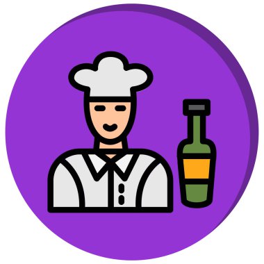 Bira ikonu vektör illüstrasyonlu adam şef