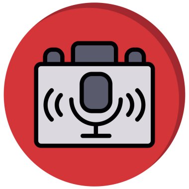 mikrofon simgesi, vektör illüstrasyonu