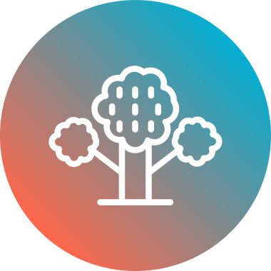 Eşsiz Ağaç Vektör Satırı Simgesi