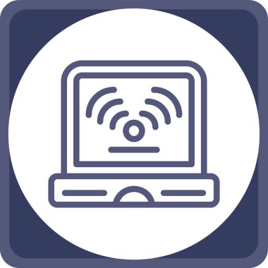 Kablosuz. Web simgesi basit illüstrasyon