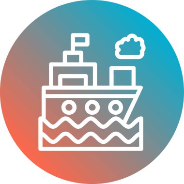 Gemi simgesi vektör illüstrasyonunu gezdir