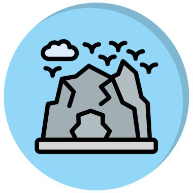 Yanardağ. Web simgesi basit illüstrasyon