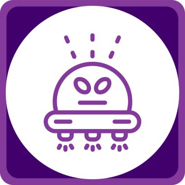 Beyaz arkaplanda uzaylı simgesi, illüstrasyon, vektör